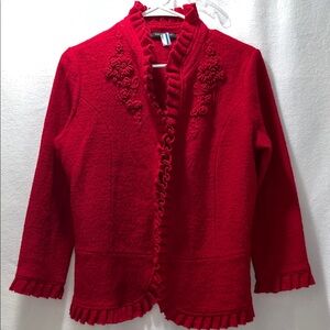 For Cynthia Red Embroidered Jacket